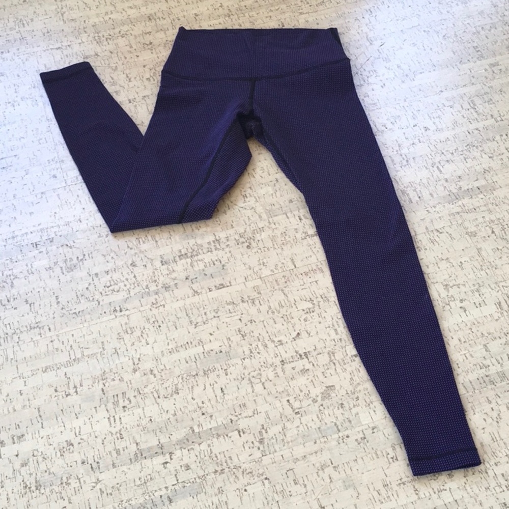 Lululemon Wunder Under HR Legging 29” - Teeny Check Black Cerulean Blue - Size 8